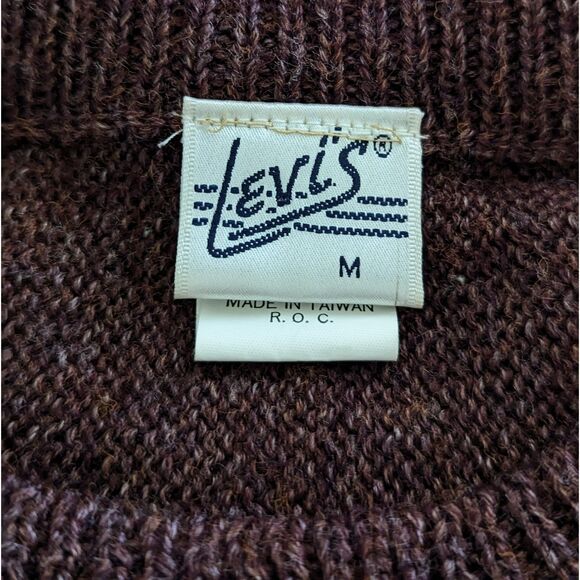 Levi's brown crewneck pullover sweater Sz M - Picture 4 of 13